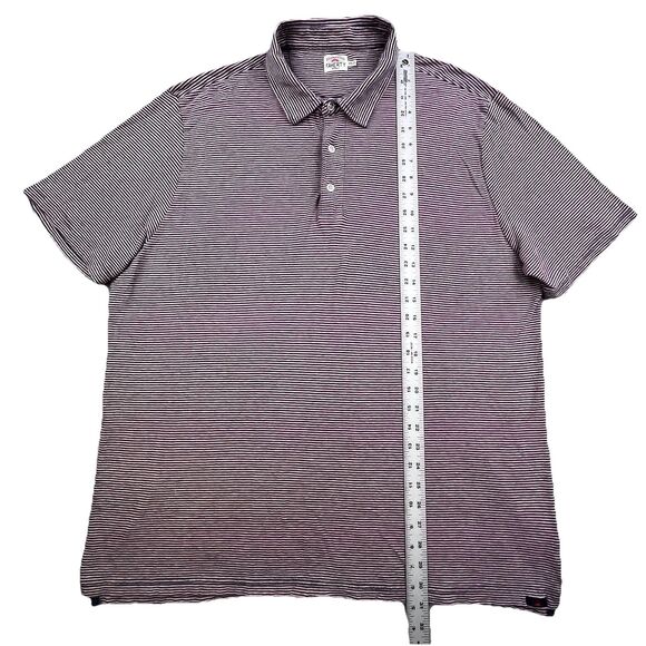 Faherty Isle Polo Shirt Men's XXL Pink Gray Striped Organic Cotton Preppy Modern - Picture 10 of 10